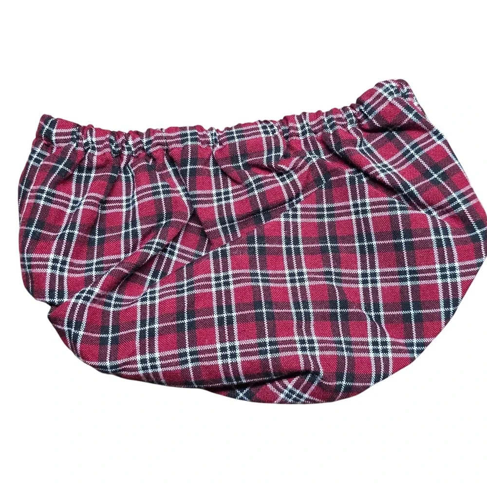 Gymboree 12 mo Red Plaid Sleeveless Jumper Dress and Diaper Cover Set Holiday